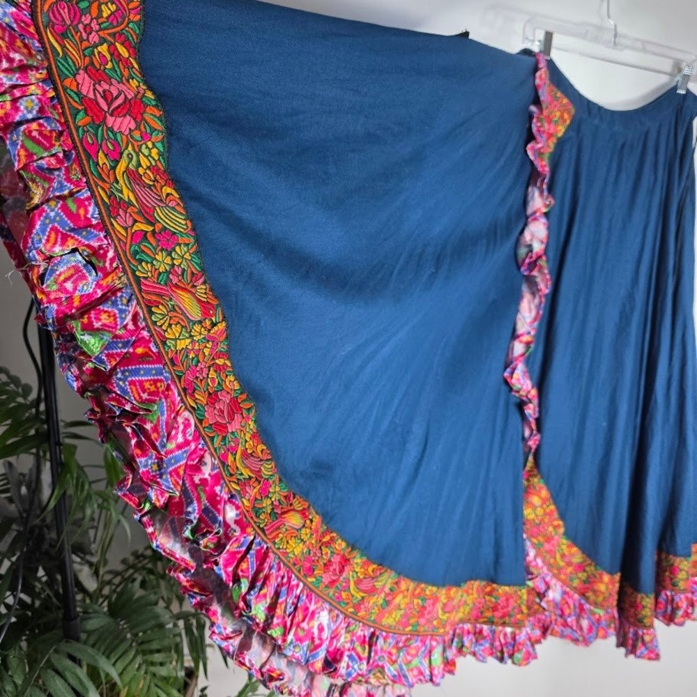 Bohemian Rhapsody Skirt Maxi Xl - 1X Dark Teal